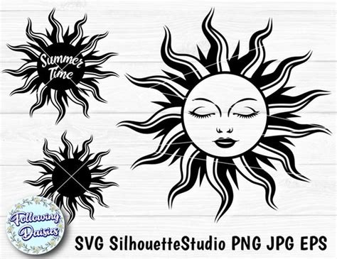 SUN FACE SVG Sun Vector Sun Silhouette Svg Files for Cricut - Etsy