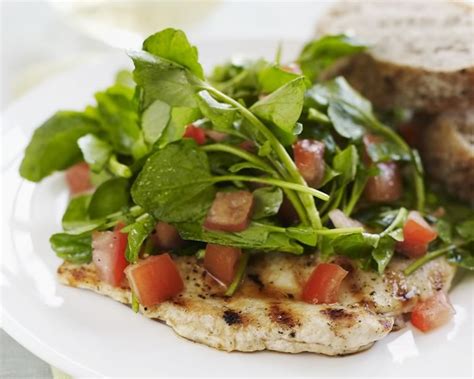 Chicken Paillard with Watercress and Tomato Salad - Ellie Krieger