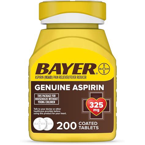 Bayer Aspirin 325 mg Coated Tablets - 200 ct - The Online Drugstore