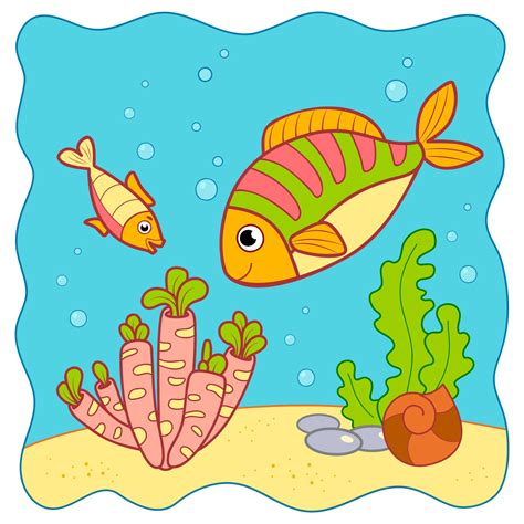 Cute Fish underwater cartoon. Fish clipart 8359039 Vector Art at Vecteezy