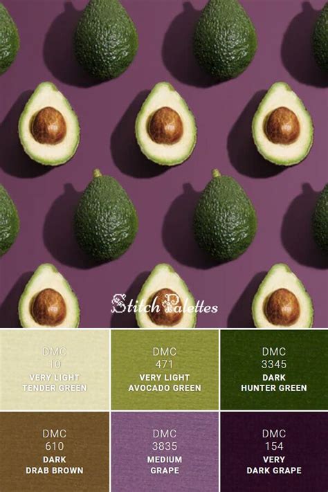 Avocado Pattern | Green color schemes, Green colour palette, Brown color palette