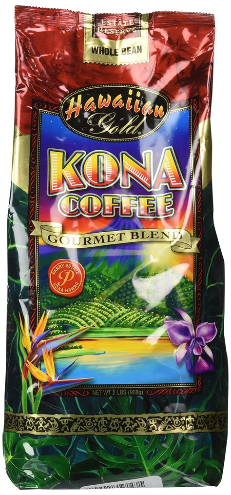 Hawaiian Gold Kona Coffee - 2 Lb Bag of Gourmet Coffee Beans Hawaiian ...