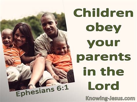 Ephesians 6:1 Children Obey Your Parents (green)