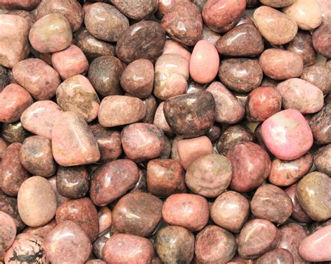 Rhodonite Tumbled Stones: Choose 4 oz, 8 oz or 1 lb Bulk Lots ('A' Grade, Tumbled Rhodonite ...