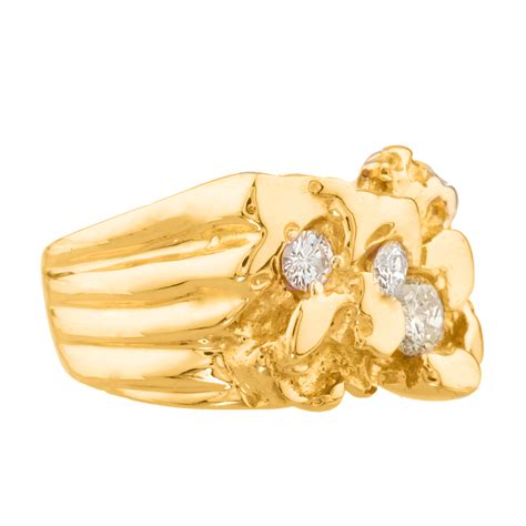 Diamond Nugget Ring in 14kt Gold