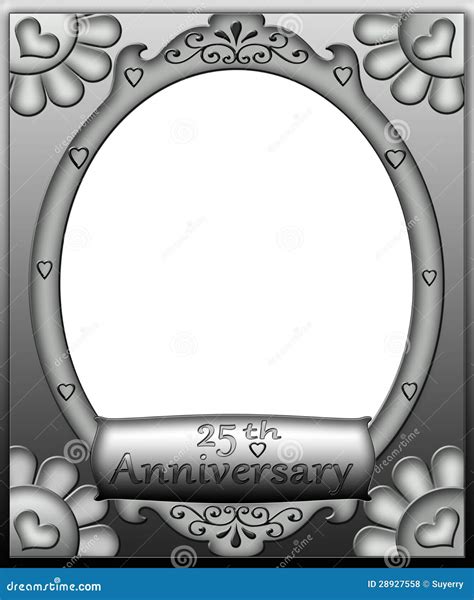 25th Anniversary Frame Border Stock Photo - Illustration of heart, committment: 28927558