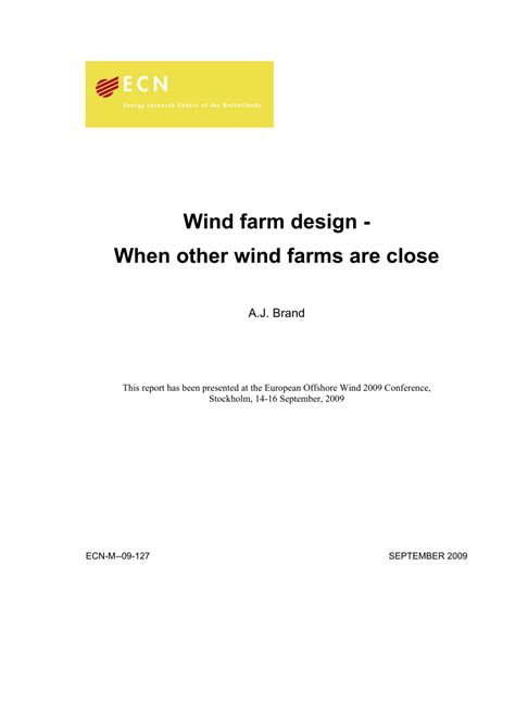 (PDF) Wind farm design - When other wind farms are close