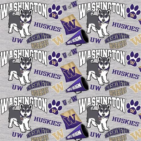 NCAA Washington Huskies Purple & Gold 100% College Logo Cotton - Etsy