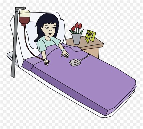 Hospital Bed Patient Woman Health Care - Girl In Hospital Bed Clipart ...