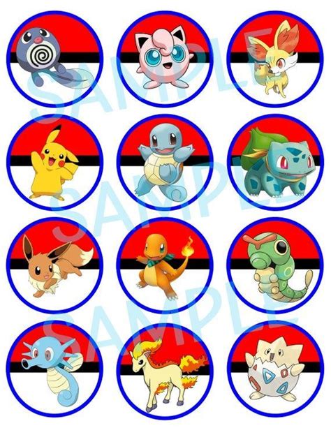 8 Free Printable Pokemon Cupcake Toppers