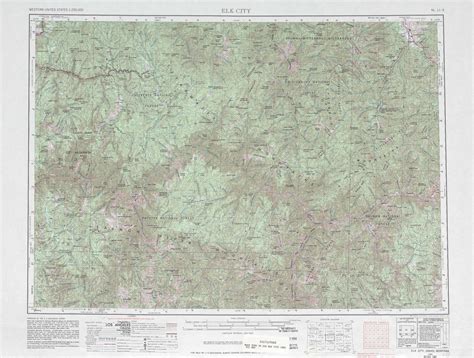 Elk City topographic map, ID, MT - USGS Topo 1:250,000 scale