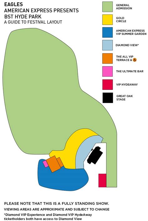 BST Hyde Park Festival Map - The Eagles 2022