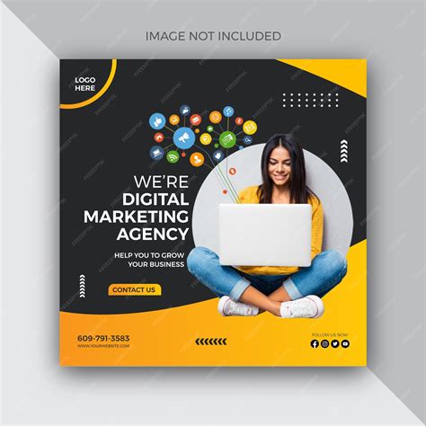 Premium Vector | Digital marketing agency post Banner and corporate web banner template