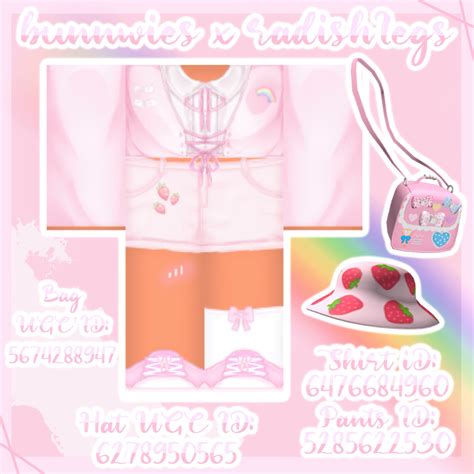 Four Pink Kawaii Roblox Outfits with matching hats and accessories in ...