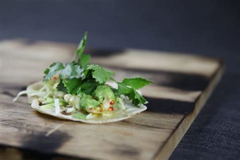 Ceviche Taco with Cilantro Sauce and Lime – Ateriet