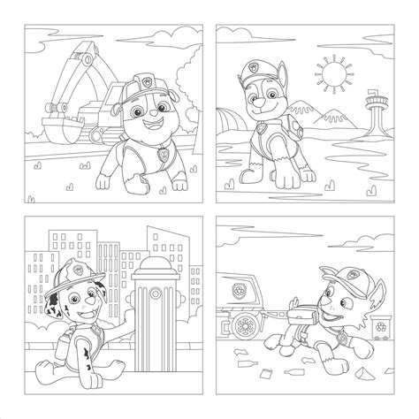 Cute Patrol Dog Themed Children's Coloring Book 24605903 Vector Art at ...