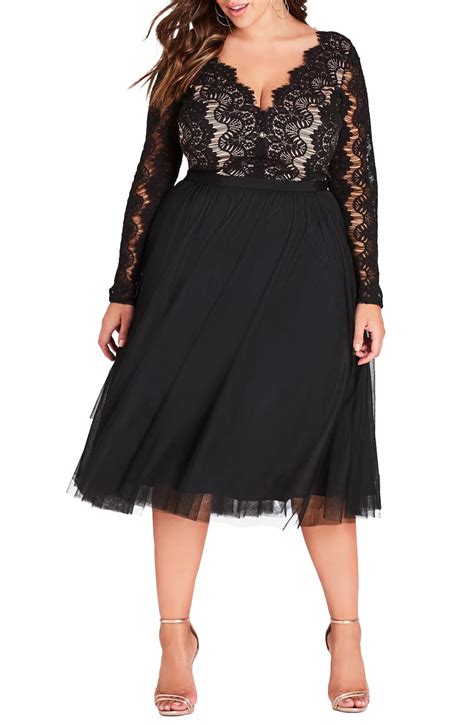 City Chic Rare Beauty Lace Fit & Flare Dress | Nordstrom | Chic lace dress, Evening dresses plus ...