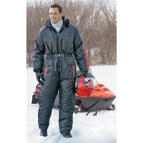 Guide Gear 1-Pc. Snowsuit, Black / Red | Snow suit, Coverall men, Mens snowsuit