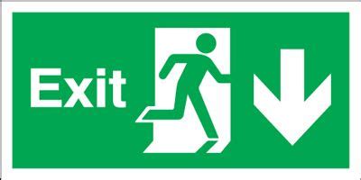 150x450mm Exit (Symbol) Arrow Down Rigid | Blitz Media