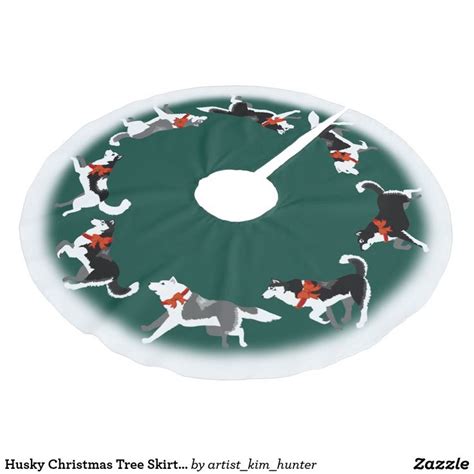 Husky Christmas Tree Skirt Sled Dog Tree Skirts | Zazzle | Christmas ...