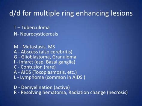 CT - Ring Enhancing Lesion