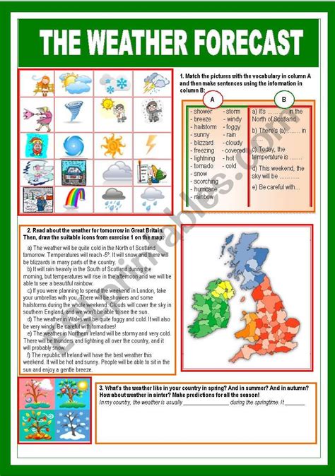 The Weather forecast - ESL worksheet by Nuria08