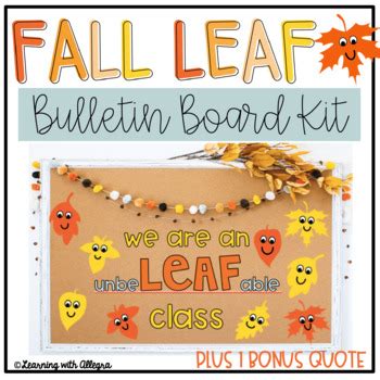 Fall Leaf Bulletin Board by Learning with Allegra | TPT