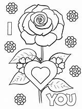 I Love You Coloring Page sketch template