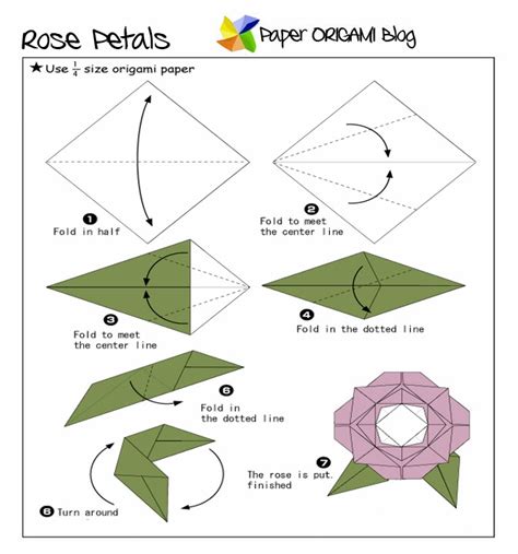 Flowers Origami: Rose | Paper Origami Guide