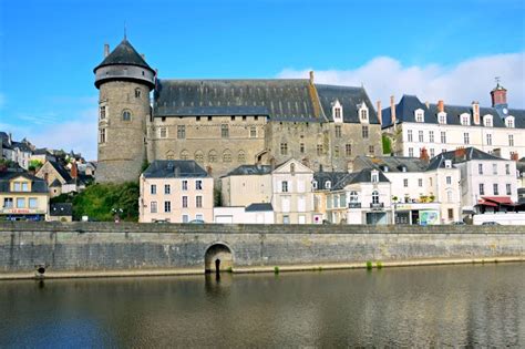 The River Mayenne At Laval In France Stock Photo - Image of castle ...