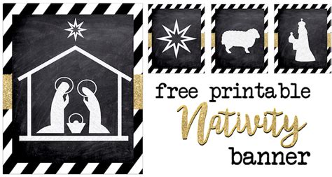 Christmas Nativity Banner Free Printable - Paper Trail Design