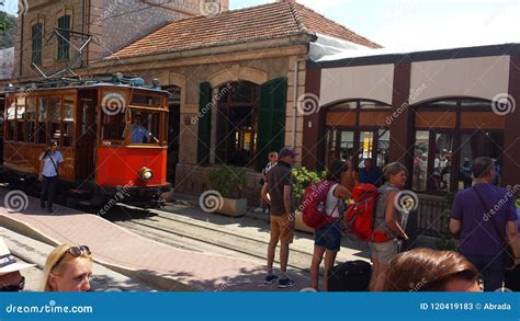 Historic Wooden Tram in Port De Soller, Mallorca, Spain. Editorial ...