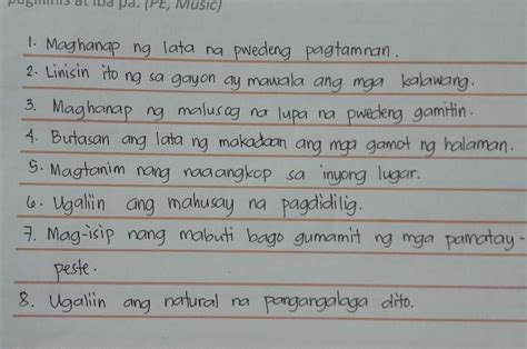 Isulat ang mga hakbang sa pagtatanim na iyong ginawa. Saibaba ay lagyan ng repleksiyon tungkol ...