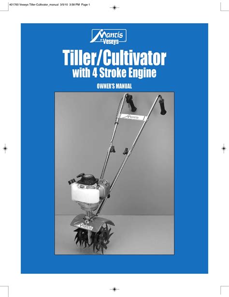 MANTIS TILLER/CULTIVATOR OWNER'S MANUAL Pdf Download | ManualsLib