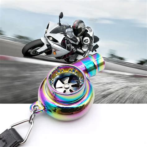 Mini Turbo Turbocharger Keychain Real Whistle Sound Turbine Key Chain ...