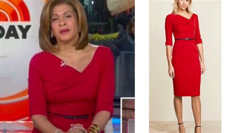 Hoda Kotb's Red 3/4 Sleeve Dress on Today | Fashion, Dresses with ...