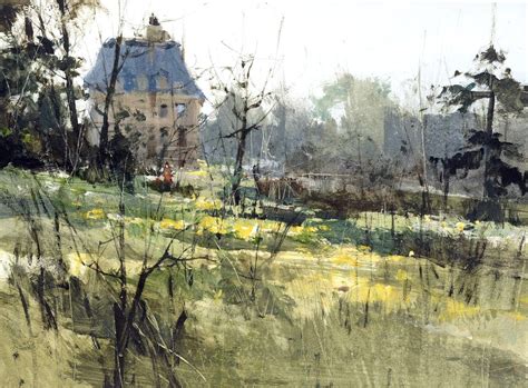 By Chien Chung-Wei Watercolor Painting on the outskirts of Paris Landscape Artwork, Watercolor ...