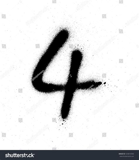 Graffiti Sprayed Number 4 Four Black Stock Vector (Royalty Free ...