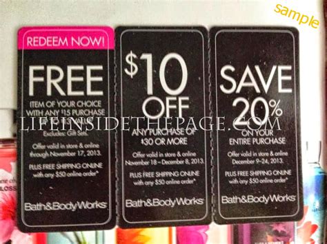 Bath And Body Works Coupons November 2014