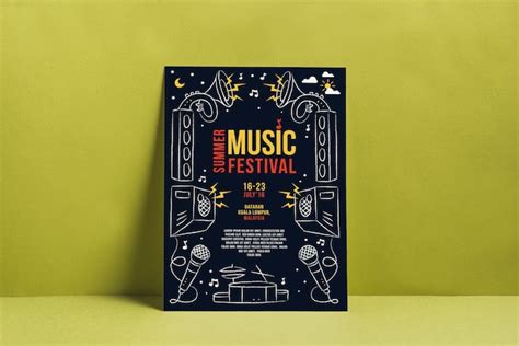 Premium PSD | Music festival poster mockup