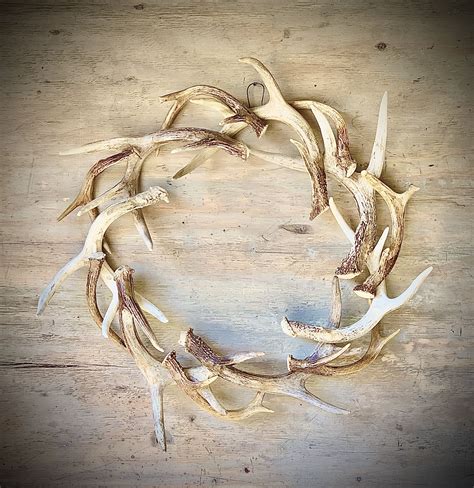 22" REAL Antler Wreath Deer Antler Wreath, Deer Antler Decor, Antler Wall, Deer Antler Christmas ...