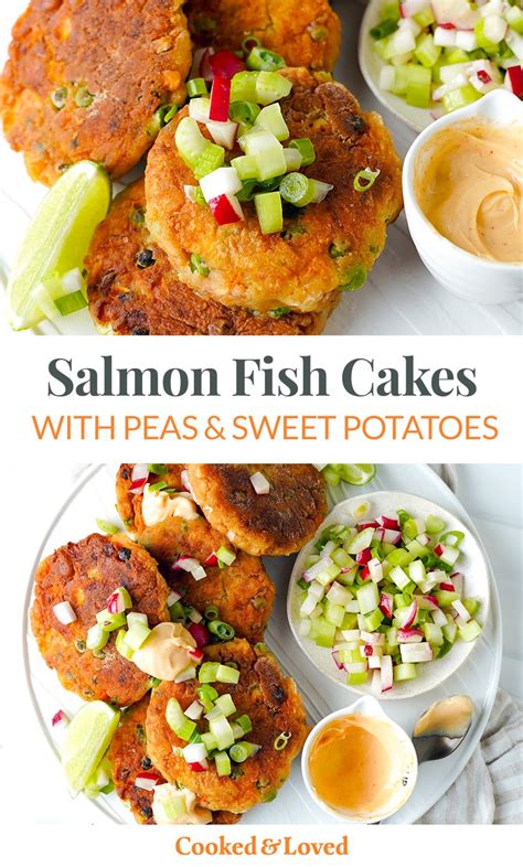 Salmon Fish Cakes With Sweet Potatoes & Peas - Detoxil