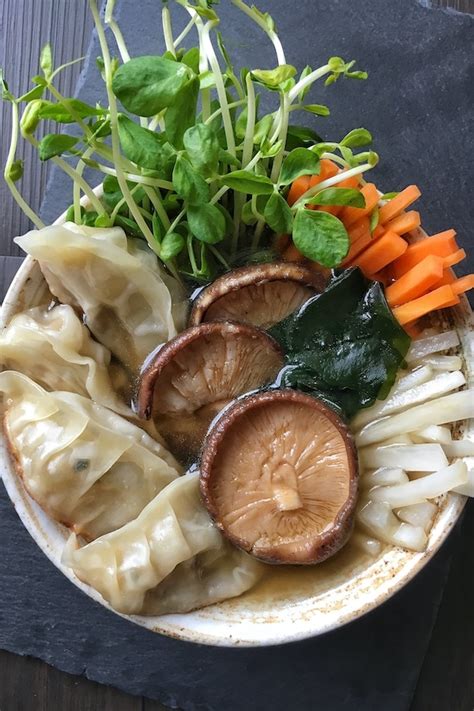 Vegetable Gyoza Soup (Japanese Dumpling Soup) - From The Comfort Of My Bowl