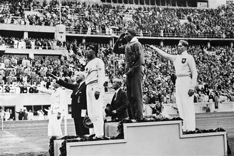 Jesse Owens 1936 Olympics Podium