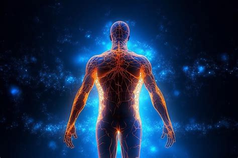 Premium AI Image | Human body with glowing neurons visualization ...