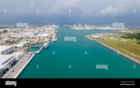 Cape Canaveral aerial view. Rocket launch SpaceX Falcon 9. Kennedy Space Center LC-39A Stock ...