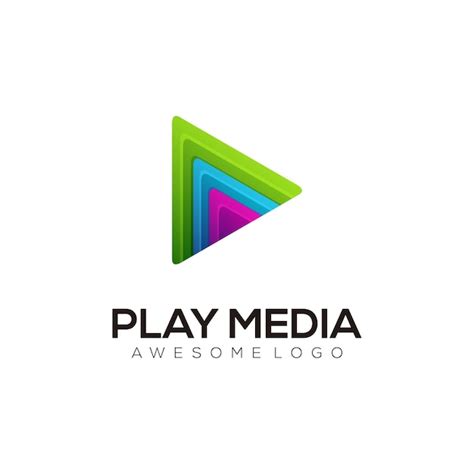 Premium Vector | Play colorful logo illustration