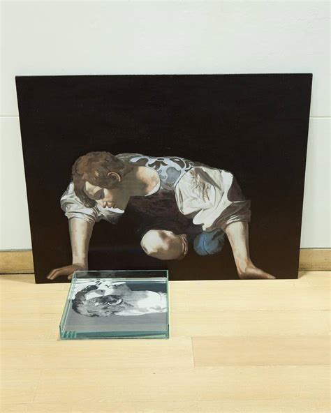 Narcissus Appropriation Caravaggio - Oscar Muñoz Painting by Juan ...