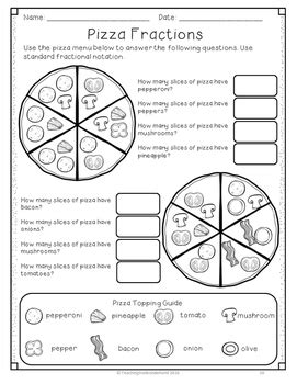 {FREEBIE} Pizza Fractions Activity Packet by TeachinginaWonderland