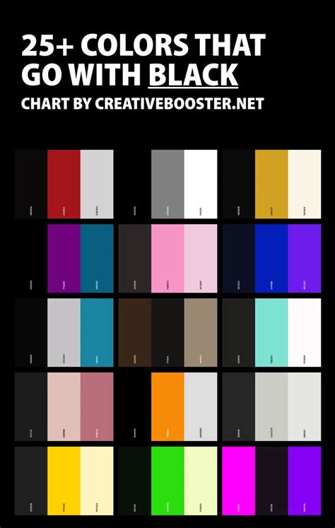 the color chart is shown with different colors